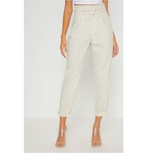 PLT cream high-waisted crop pants | size 2